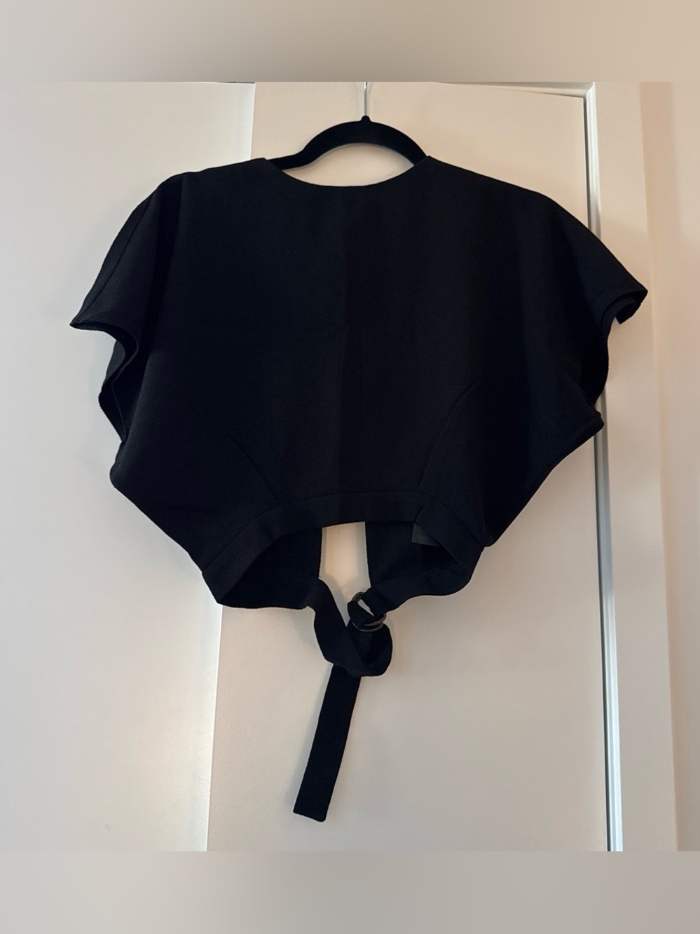 ASOS Black Tie-Back Crop Top